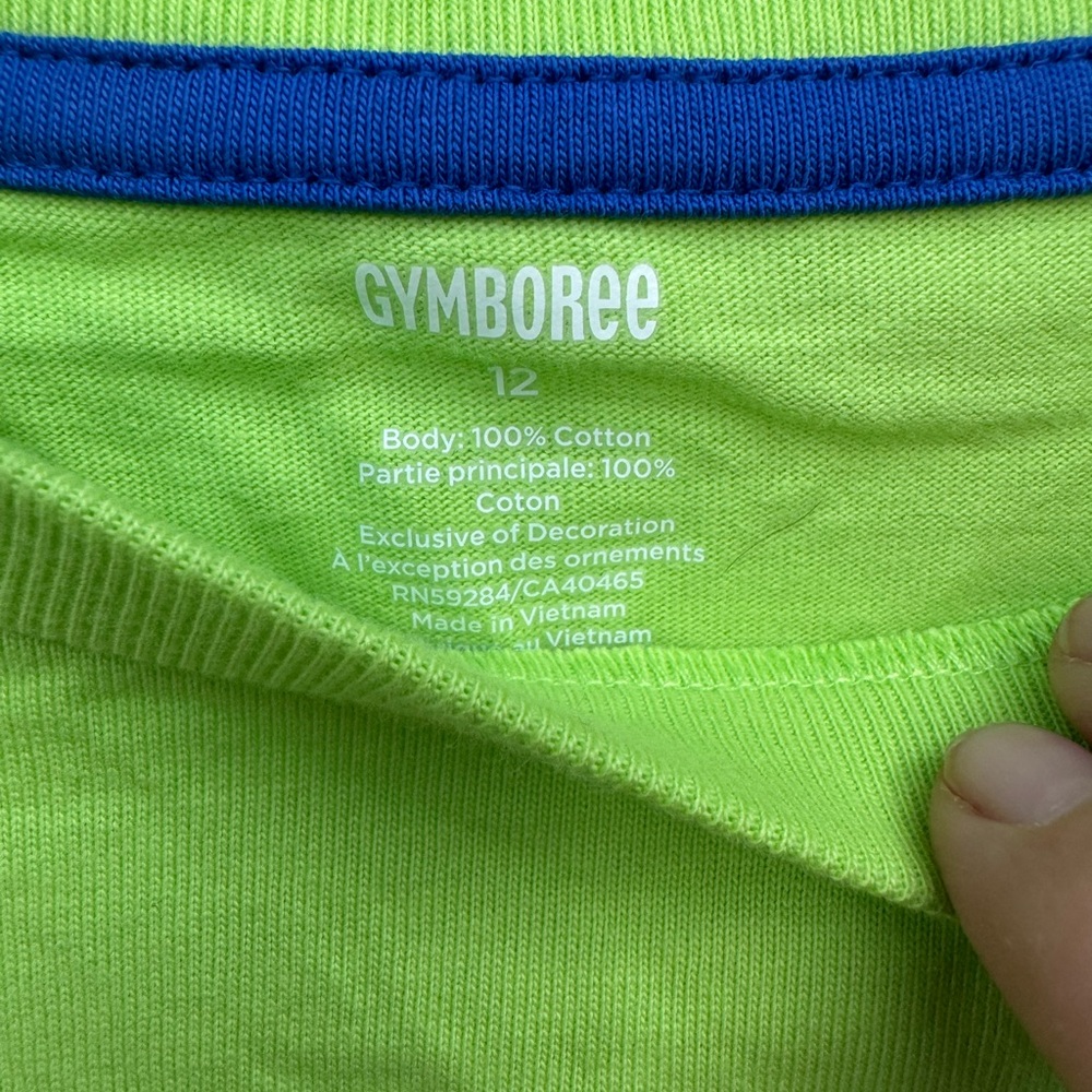 Gymboree Lime Green Artist Pup Cotton Shirt size 12 - Picture 6 of 8